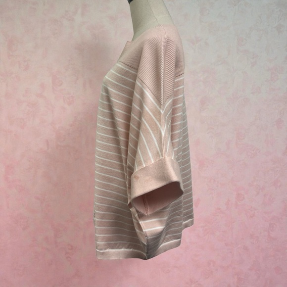 **NWOT** Chic Soul Blush and White Striped Tunic - Picture 4 of 6